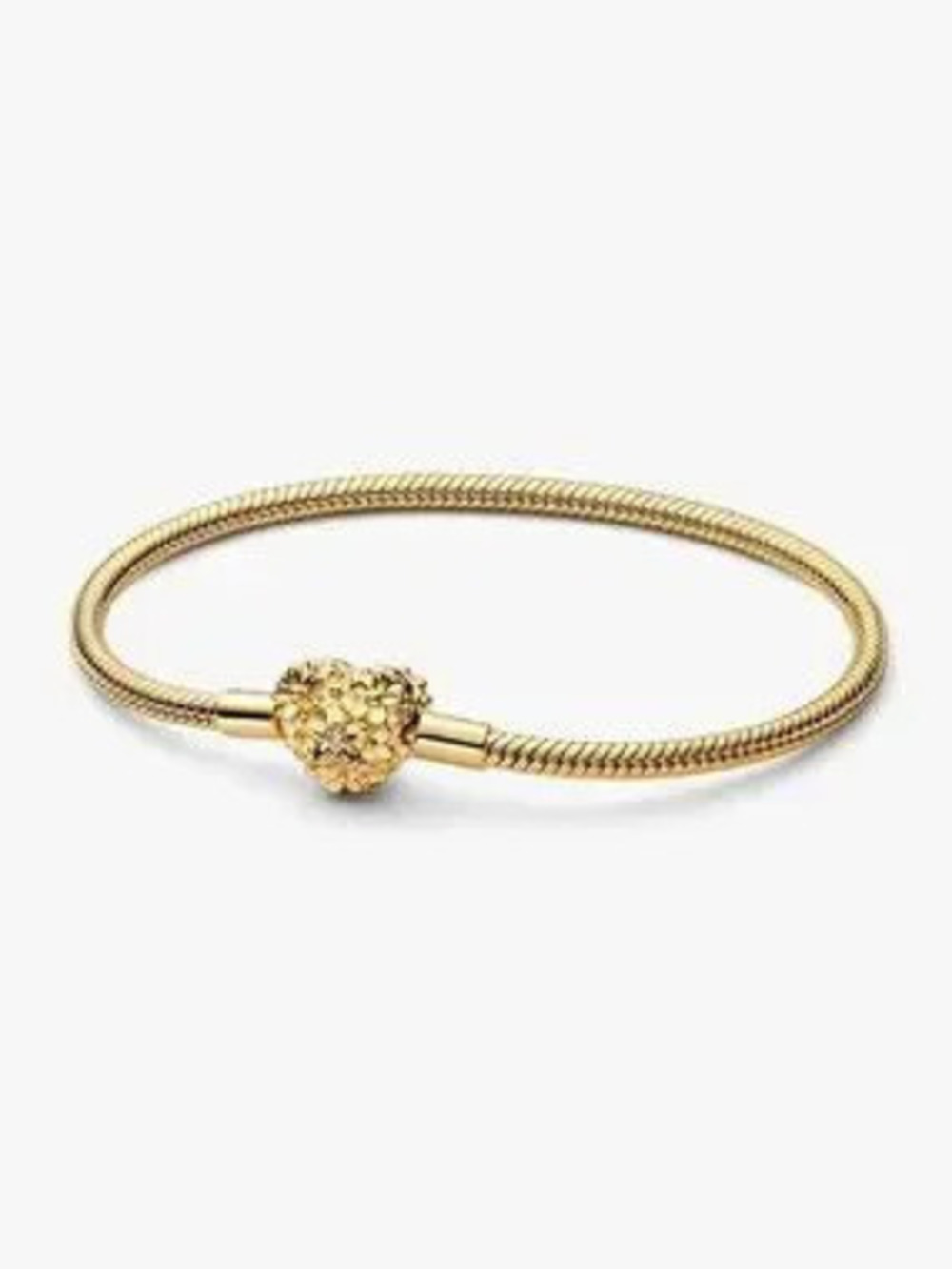 Pandora My Pandora Daisy Heart Clasp Snake Chain Bracelet